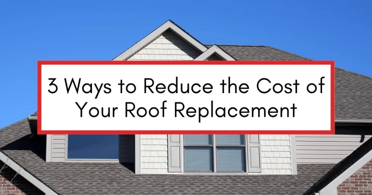 A modern home with a newly installed asphalt shingle roof under a clear blue sky, illustrating cost-saving strategies for roof replacement.
