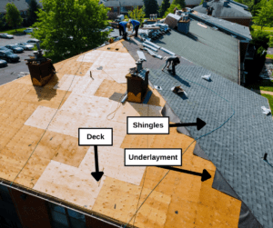 graphic showing layers of a roof