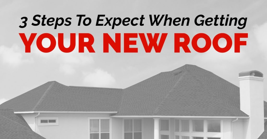 graphic with the quote 3 Steps To Expect When Getting Your New Roof