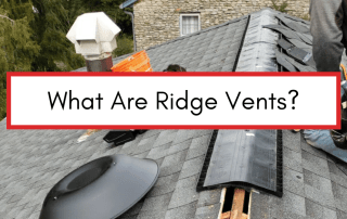 ridge vents on a roof installation