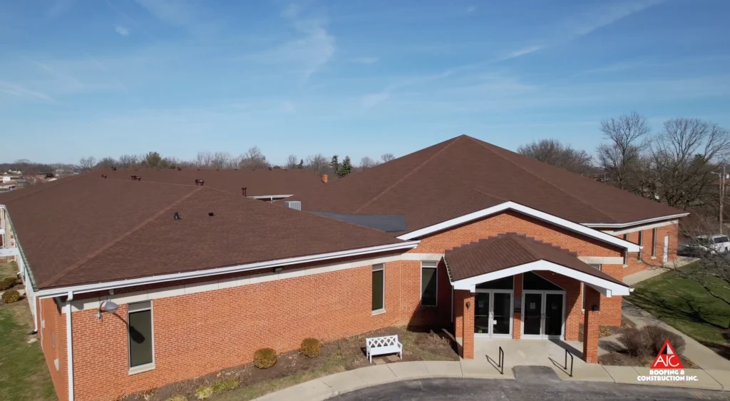 Newly Installed Shingle Roof on a Church Building