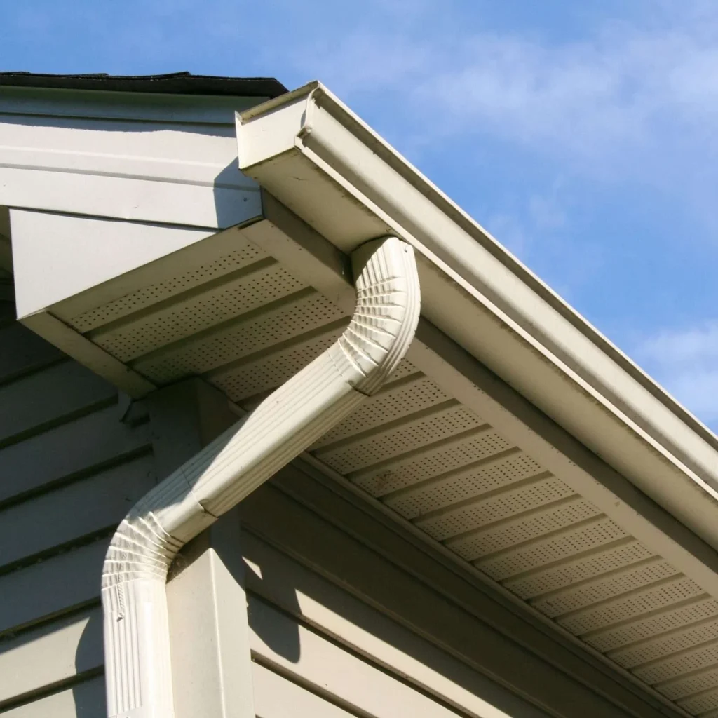 Gutter Installation in KY by AIC Roofing & Construction Close-up of a clean and functional gutter system installed on a residential home.