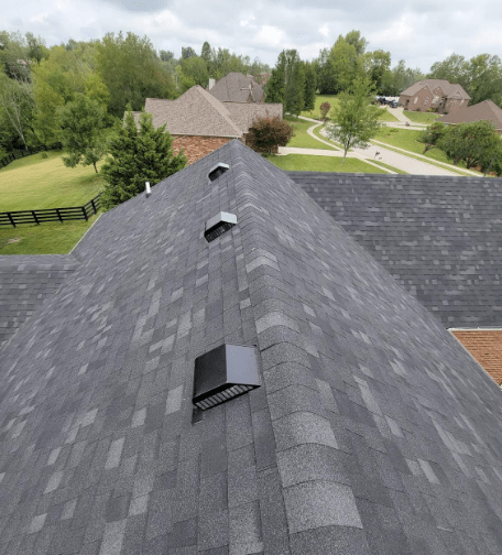 ark gray shingle roof with ridge vents installed by AIC Roofing & Construction in Richmond, KY.