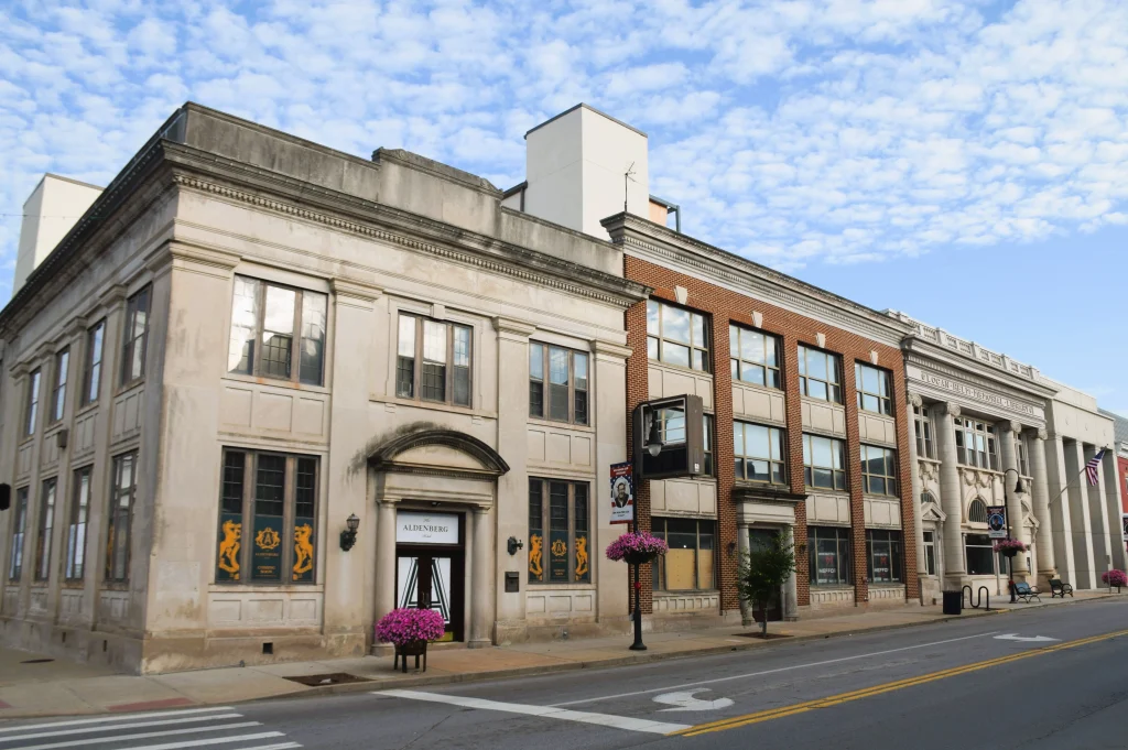 Classic early 20th-century commercial buildings on Main Street in Versailles, Kentucky