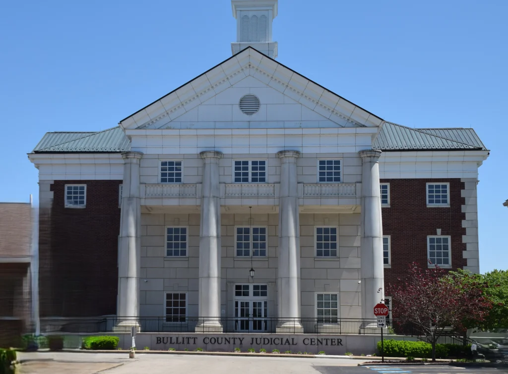 Bullitt County Judicial Center with columned façade in Shepherdsville
