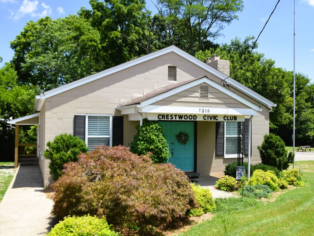 Civic club building with asphalt shingle roof in Crestwood, KY