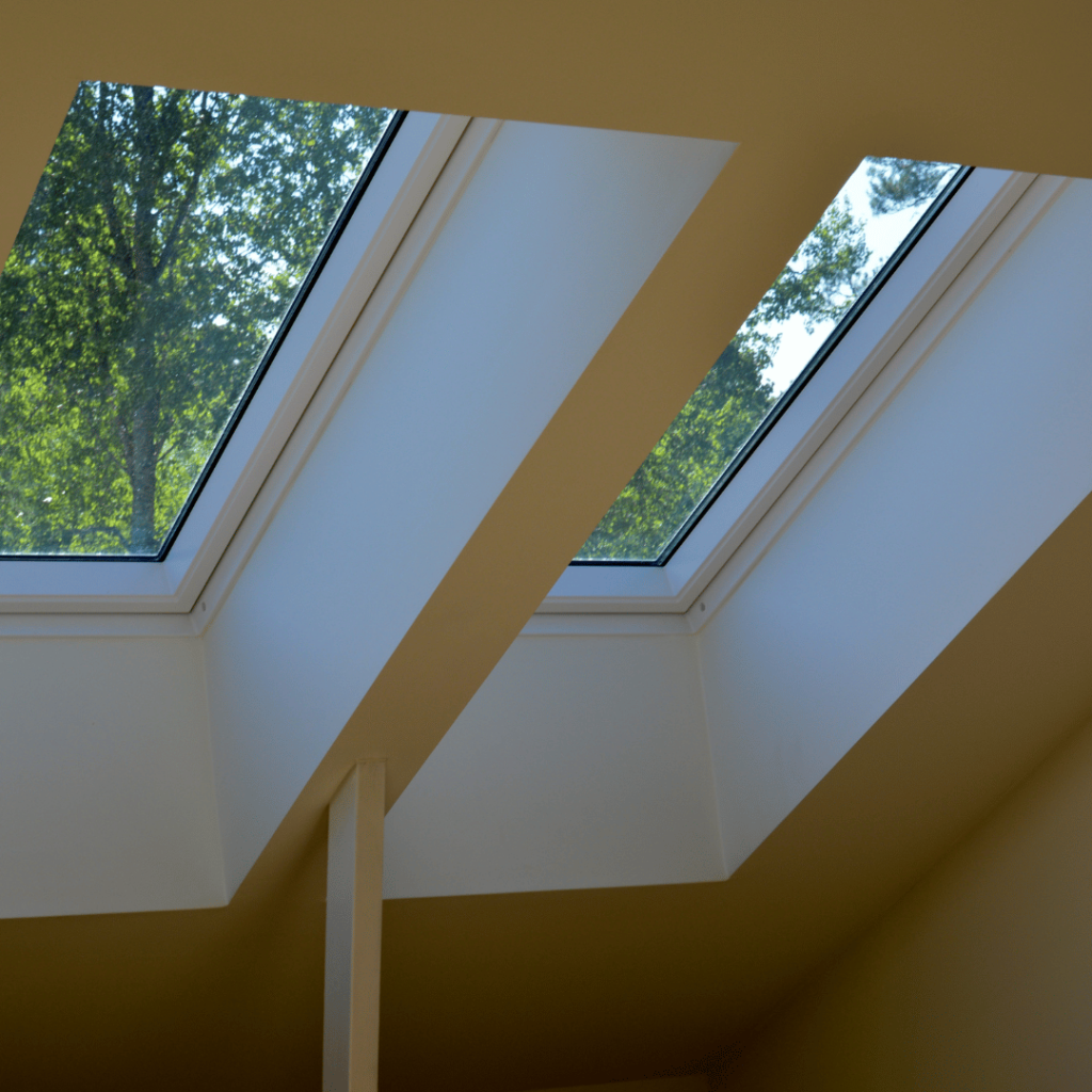 Double skylight installation providing natural light through the roof of a home in Bardstown, Kentucky.