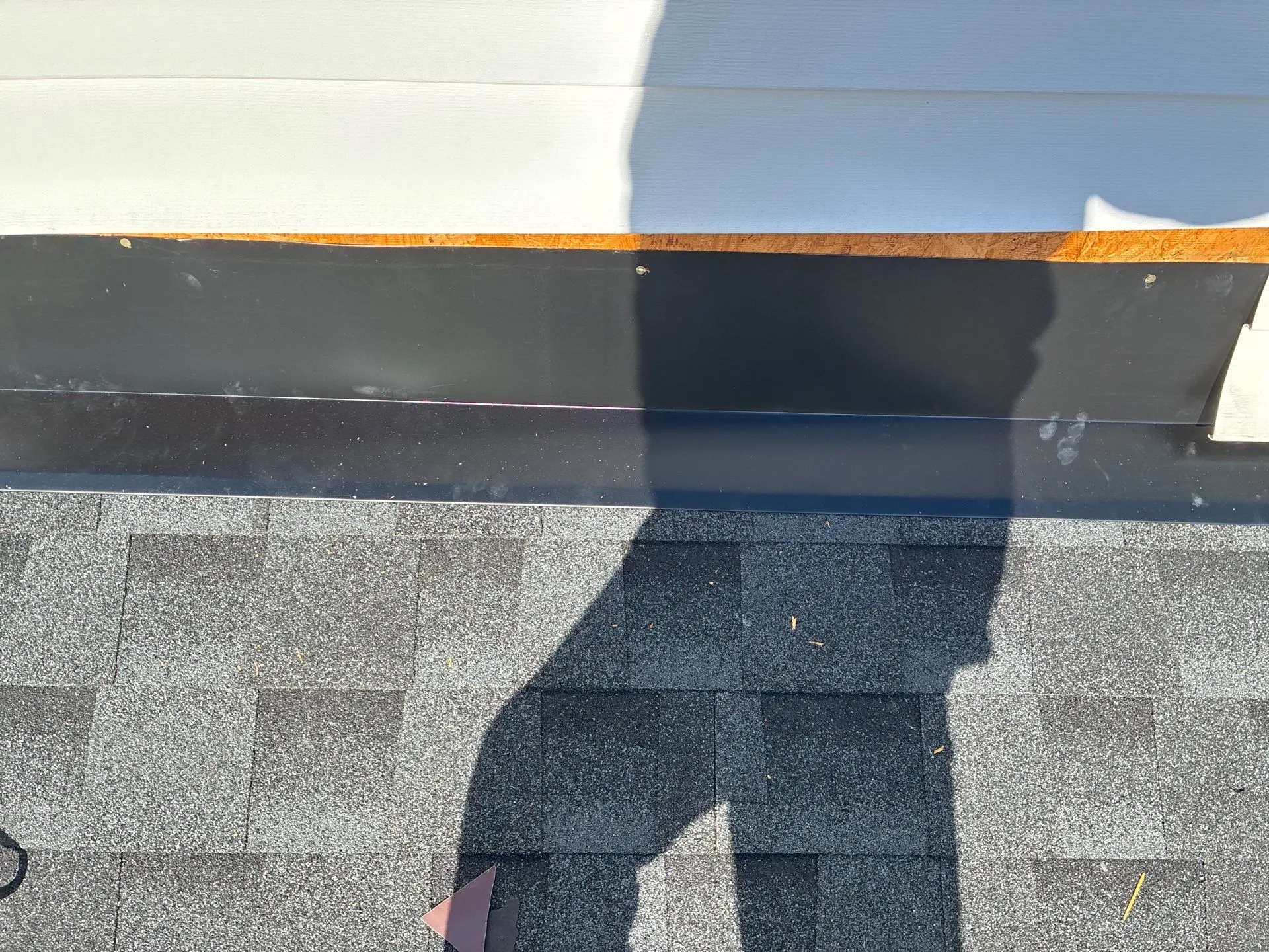 Close-up view of newly installed roof flashing on a Louisville, KY home.