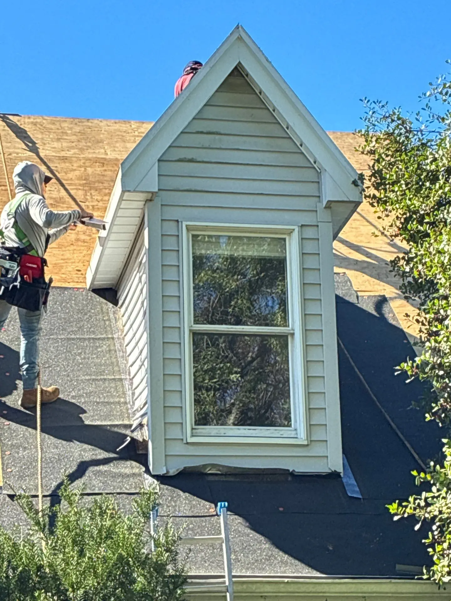 Dormer roof repair on an asphalt shingle roof in Nicholasville KY