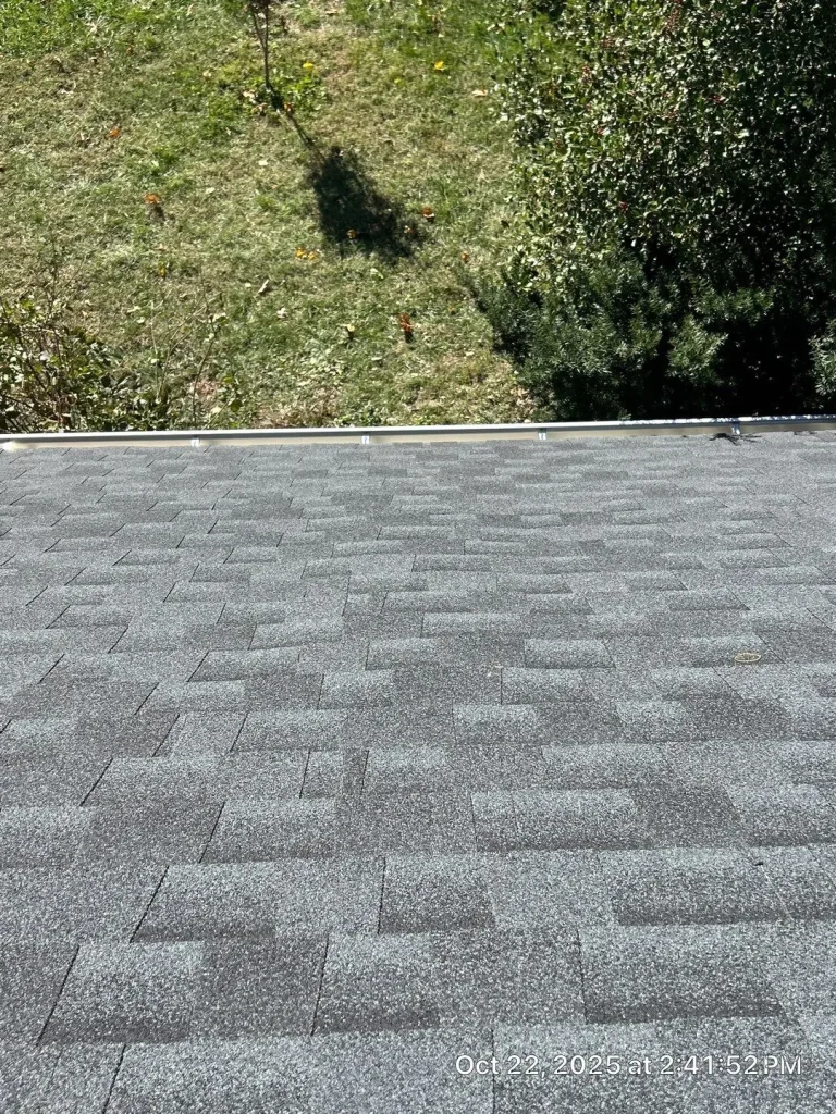 Completed asphalt shingle roof repair on a home in Nicholasville KY