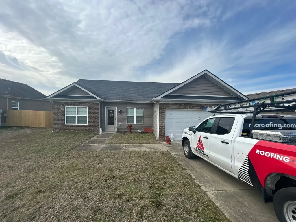 New asphalt shingle roof installed on a residential home in Lexington Kentucky