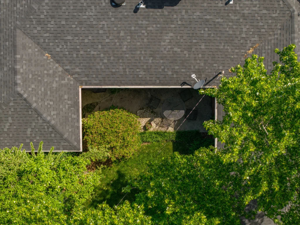 New gutter guards installed on a residential home roof in Lexington Kentucky