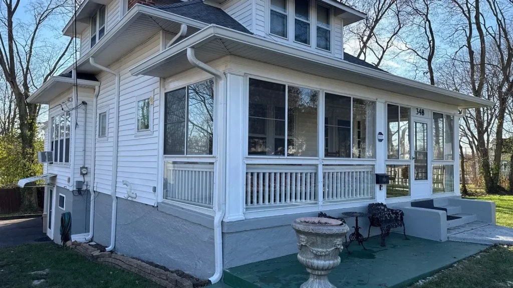 Full residential gutter system installed on home exterior in Lexington KY