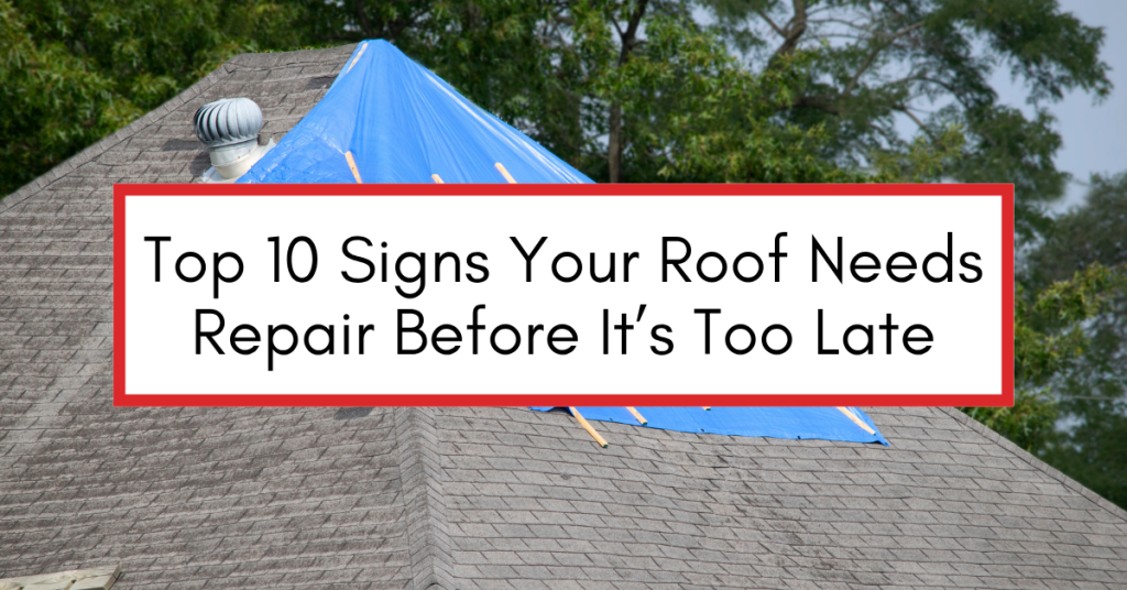 Damaged residential roof with missing shingles, visible leaks, and wear indicating need for urgent repair